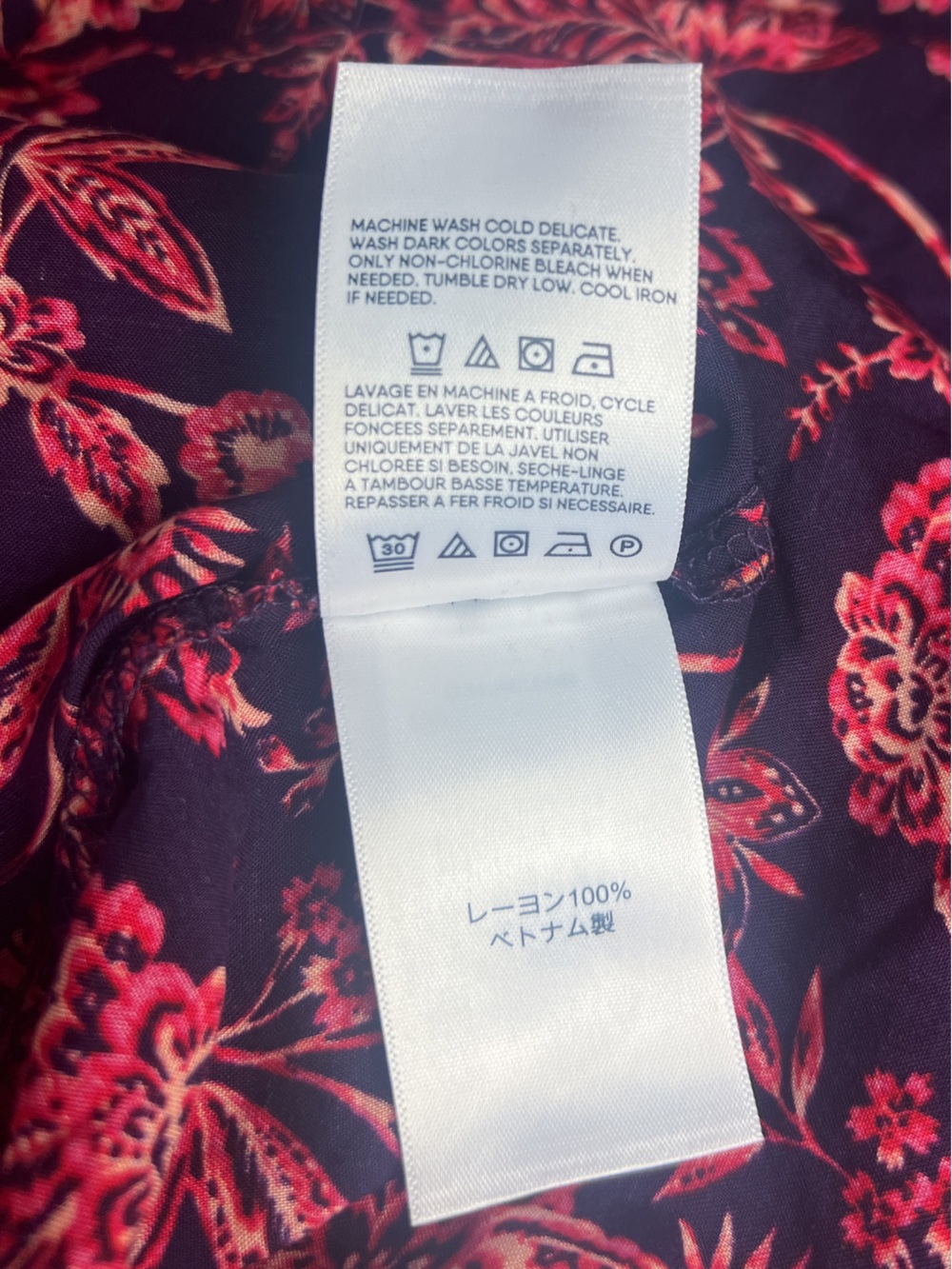 Land’s End Floral Navy and Pink V-Neck Swim Cover Up Beach Cruise Vacation Pool - Picture 7 of 7